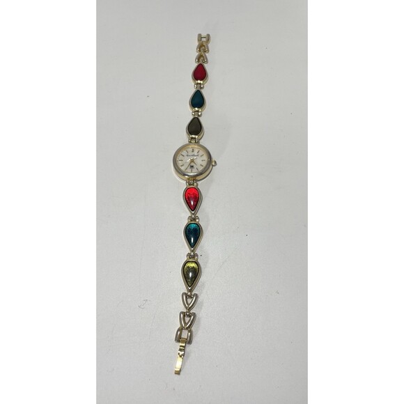 Gloria Vanderbilt Women’s Watch MOP Dial Teardrop Gem Band Quartz - Not Running - Picture 2 of 12